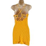 Urban Outfitters  Tyra Textured Strappy Back Mini Dress Yellow Orange -Medium Photo 5