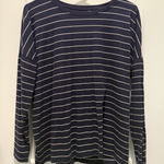 Banana Republic  Women's L/S Crewneck Timeless Top Blue White Striped Medium M Photo 0