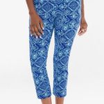 Womens 6 Chico's 0.5 So Slimming Brigitte Cool Medallion Slim Crops Photo 0