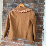 Sarah Spencer Wool Angora Ruffle‎ Cardigan Burnt Orange Sweater Size S Photo 3