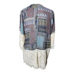 Orange Creek  Open Front Lace Fringe Long Sleeve
Cardigan Kimono Women's Size Sm Photo 2