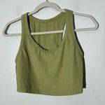 All In Motion  Olive Green Ribbed Cropped Tank Top Women's M Photo 0