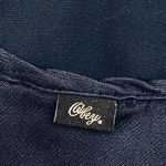 Obey  Navy Embroidered Plunge Slip Dress S Photo 7