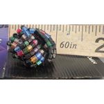 Vintage Decorations Hypoallergenic Multi Color Beaded Knot Stud Earrings Estate Black Photo 3