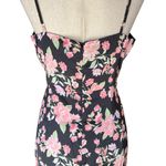 Lulu’s black floral print satin midi dress with side slit Size M Photo 11