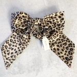 J.Crew  Satin Scrunchie with Bow in Sand Leopard Print NEW Photo 0