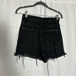ZARA 100% Cotton Black Raw Hem Fringe Denim Jean Shorts Size 2 Photo 1