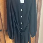In The Style Balloon Sleeve Button Down Mini Dress Jac Jossa Black Tall Sz 10 New Photo 1