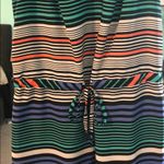 Merona  Womens Striped V Neck Tie Waist Casual Dress M Medium Colorful Resortwear Photo 1