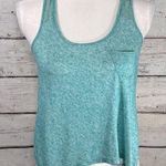 Full Tilt Crochet Trim Tank Top Heather Teal Green-Small Photo 0