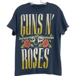 Bravado  XL Women's Fitted Black Guns and Roses Distressed Tee Shirt T-Shirt Photo 0