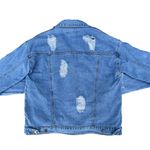 Forever 21 Blue Denim Jean Distressed Jacket Photo 1