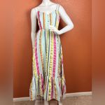 J.Crew  Tiered midi dress in seersucker ribbons Summer Fun Rainbow Stripe 0. E10 Photo 10