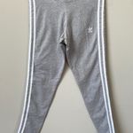 Adidas  Women's Medium Classic 3 Stripes Gray Gym Jogging Tight Leggings CY4761 Photo 3