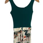 SheIn Tank Top Romper Womens Size XS Emerald Floral Ribbed Jumpsuit Shorts NWT Photo 5