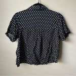 Love Note Love Notes Black Polka Dot Crop Top Short Sleeve Button Down Shirt Women's Med Photo 3