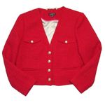 J.Crew NWT V-neck Lady Jacket in Festival Red Maritime Tweed Crop 14 Photo 1
