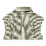 We Wore What NWT  Cropped Sleeveless Popover Shirt Small Antique White Grey Stripe Photo 4
