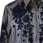 Johnny Was Western heavily embroidered velvet trimmed Miloqui button up shirt Photo 7