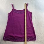 CJ Banks X 14W Cami Tank Top Lace Trim Adjustable Strap Camisole Sequin Detail Purple Photo 6