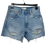 Madewell  Relaxed Mid Length Denim Shorts Women’s Size 24 Steenwick Wash Ripped Photo 0