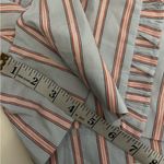 Loft Light Blue Pink Striped Cotton Blend Ruffle Shorts Size 4 Photo 8