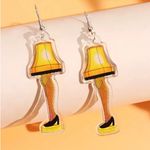 Quirky Yellow Lamp Earrings NWOT Photo 0