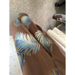 PaperMoon Hawaiian Tropical Palm Leaves Mocha Midi Side Slits Slip Dress L Photo 5