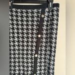 Retrology Black and Gray Houndstooth Midi Sweater Skirt Button Detail Size Med Photo 1