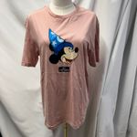 H&M New  Disney Fantasia Mickey Mouse Shirt Womens Medium Pink Summer Cotton‎ Photo 15