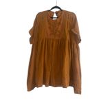 ZARA ✨ Women's Terracotta Embroidered Jumpsuit Burnt Orange Sz Small Dress✨ Photo 4