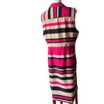 LK Bennett L.K.Bennett Martha Striped Sleeveless Dress Pink/Tan/Black/Beige Photo 4
