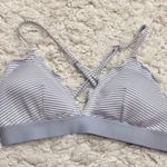 H&M Seersucker Striped Ruffle Bikini Top Blue periwinkle 6 Photo 0