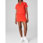 Spanx AirEssentials Pique Polo Top Poppy Striped Sporty Orange V-Neck Textured M Photo 3