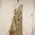 Mac Duggal NWT Asymmetric Metallic Ruffle Gown Size 0 Photo 1