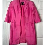 Liz Claiborne Liz Clairborne Collection Bright Pink 100% Silk 3/4 Sleeve Light Jacket Size 12 Photo 4