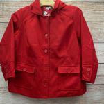 Avenue  Red Wool Blend Hooded Coat Button Front Pockets Plus‎ [Size 26/28] NWT Photo 0