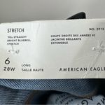 American Eagle NEW 90s Straight Jeans Womens 6 Long Blue High Rise Stretch Photo 6