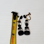 Western Germany Faceted Bead Chandelier Dangle Screw Back Earrings 2" Signed Vtg Black Photo 6