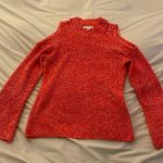 New York & Company Red Cowl Neck Sweater with Shoulder Cutouts Size M Photo 4