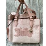 Juicy Couture Pink Diamond Velour Tote – Logo Strap & Heart Charm Photo 3