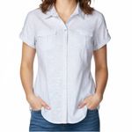 COLUMBIA SPORTSWEAR Women’s Casual Minimalist Patterned Button Down Shirt White Size M Photo 1