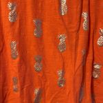 a.n.a . Coral Gold Pineapple Short Sleeve Shirt Small Photo 1