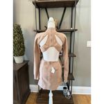 Herve Leger Ottoman Cutout Long Sleeve Minidress Fawn Womens Size Large Photo 8