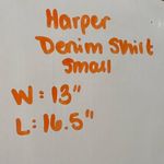 Harper Skirt Women S Denim Button Front 90s Mini High Waist Collegiate Preppy Blue Photo 3