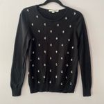 Boden Black Beaded Sparkly Soft Pullover Sweater Glam Preppy Women's size 8 Photo 0