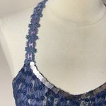 Free People Navy Blue Lace Halter Bubble Tank with Sequined Neckline, Medium Photo 3