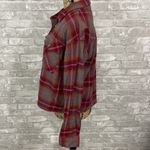 Maurice's Berry Plaid Button Down Long Sleeve Cropped Flannel Shacket Photo 2