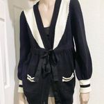 Twelve By Twelve Los Angeles Black & White Long Cardigan Sweater Size L Photo 0