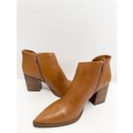Arezzo Boots Size 9.5B Leather Pointed Toe Block Heel Pull On Booties NEW Brown Photo 6
